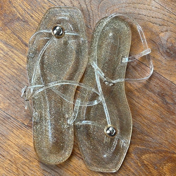 Dana Champagne Strappy Jelly Sandal - Picture 1 of 4